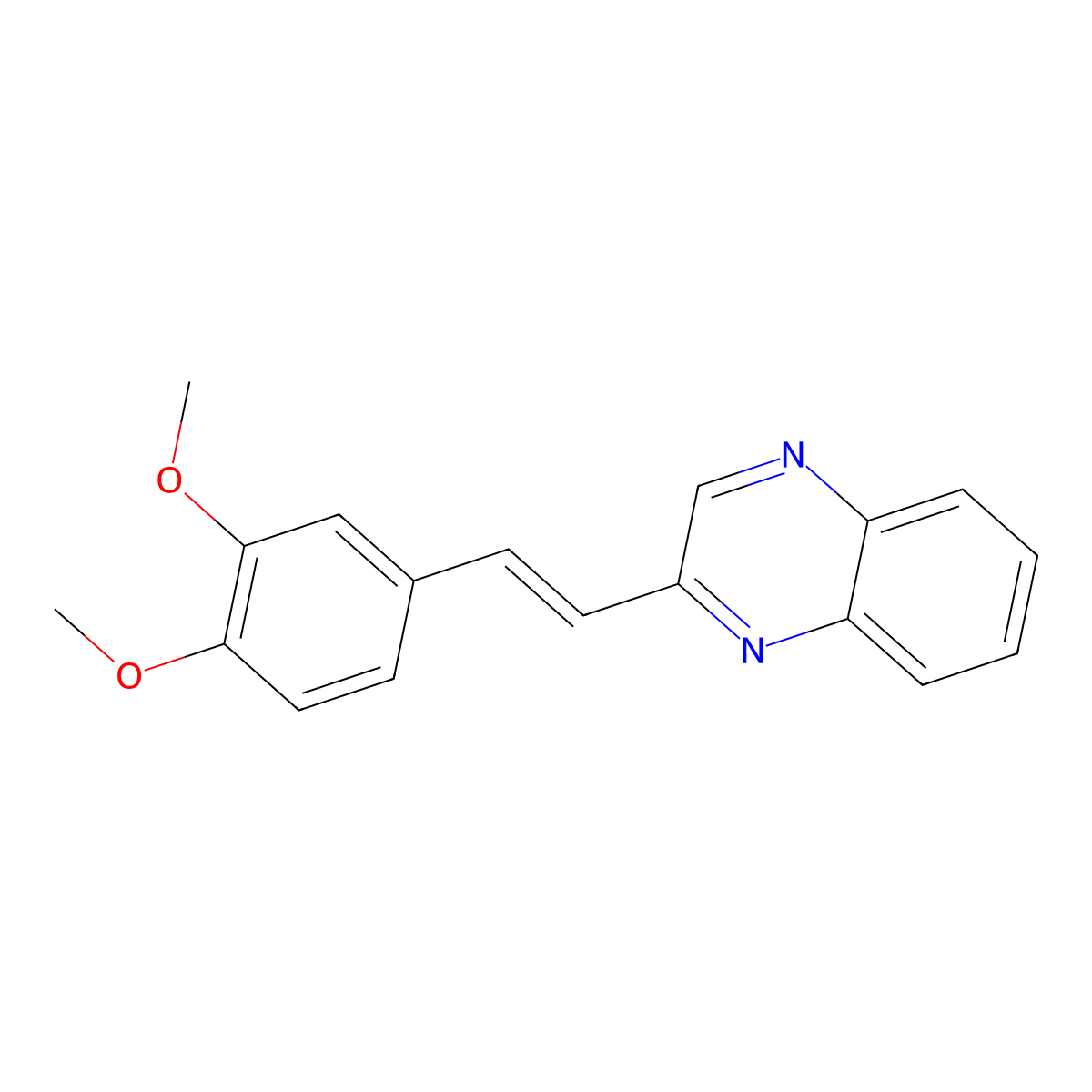 2-[2-(3,4-Dimethoxyphenyl)ethenyl]quinoxaline molecular structure, CAS 19904-36-0