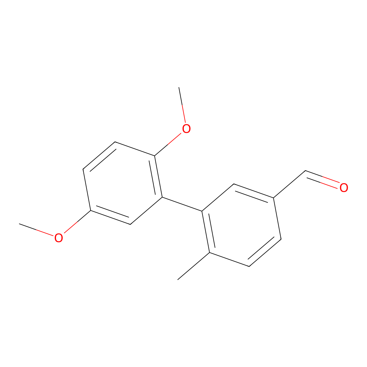 2',5'-Dimethoxy-6-methyl[1,1'-biphenyl]-3-carboxaldehyde molecular structure, CAS 1990414-43-1