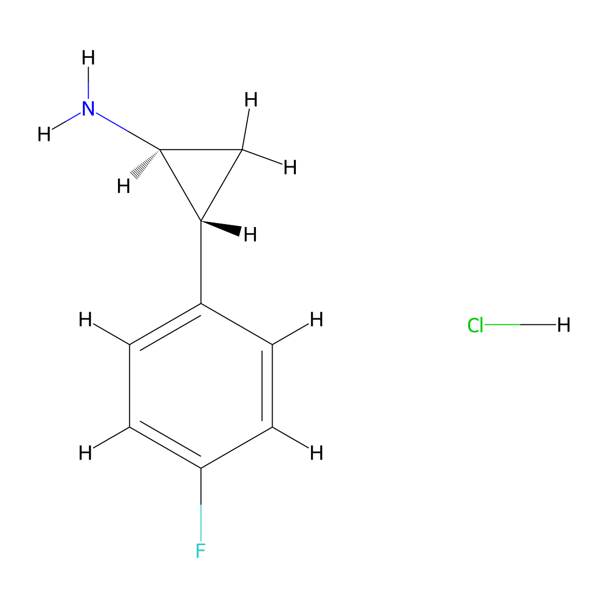 (1S,2R)-2-(4-Fluorophenyl)cyclopropanamine Hydrochloride molecular structure, CAS 1990505-73-1