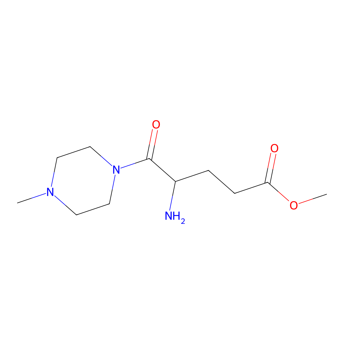 Methyl (S)-4-amino-5-(4-methylpiperazin-1-yl)-5-oxopentanoate molecular structure, CAS 1990505-76-4