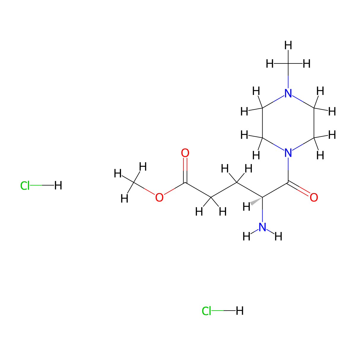 Methyl (S)-4-amino-5-(4-methylpiperazin-1-yl)-5-oxopentanoate dihydrochloride molecular structure, CAS 1990505-77-5