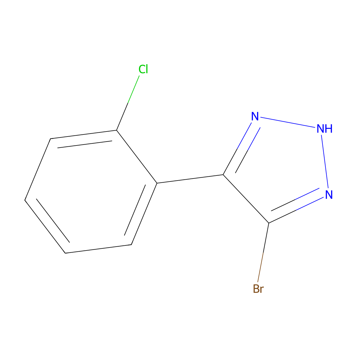 4-Bromo-5-(2-chlorophenyl)-1H-1,2,3-triazole molecular structure, CAS 1990519-11-3