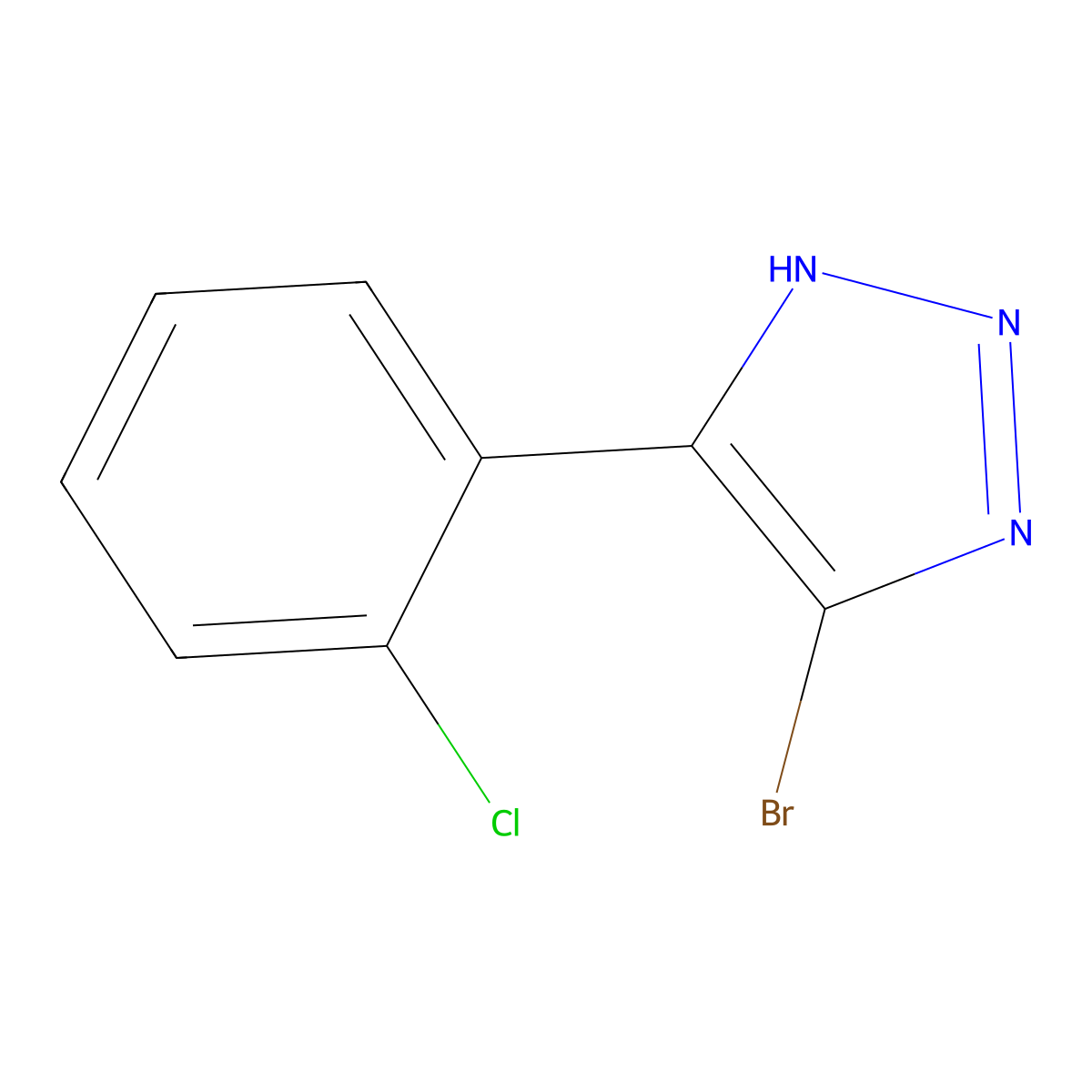 4-Bromo-5-(2-chlorophenyl)-1H-1,2,3-triazole molecular structure, CAS 1990519-11-3
