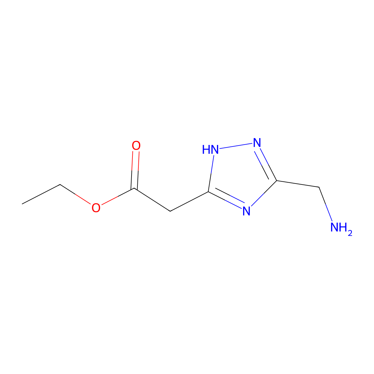 ethyl 2-[5-(aminomethyl)-4H-1,2,4-triazol-3-yl]acetate molecular structure, CAS 1990524-99-6