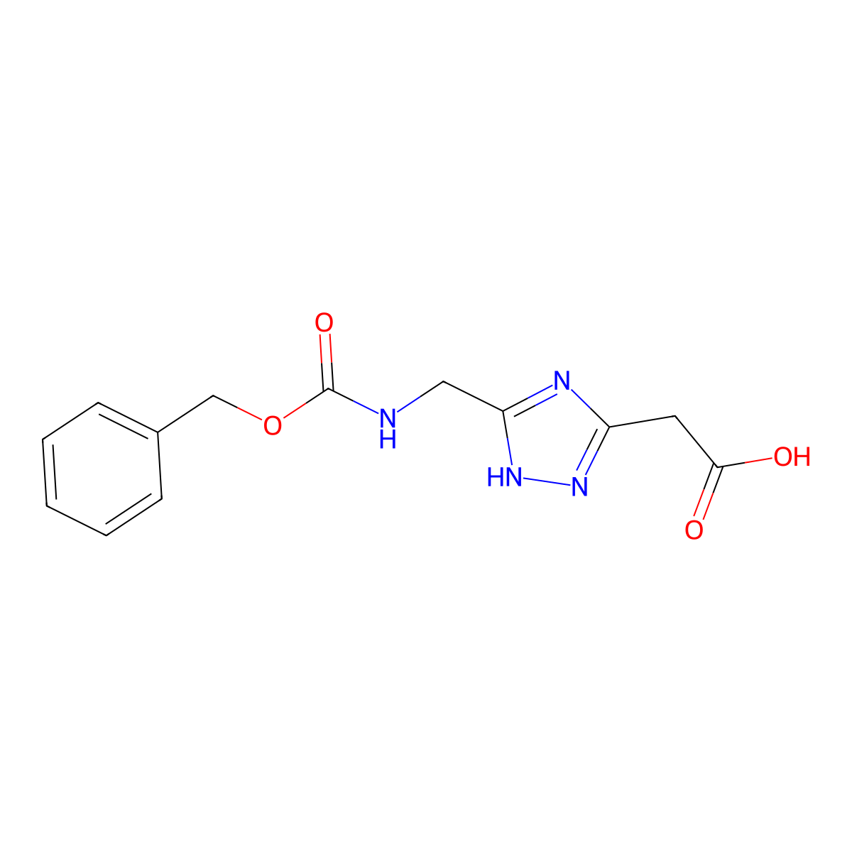 2-[5-({[(benzyloxy)carbonyl]amino}methyl)-4H-1,2,4-triazol-3-yl]acetic acid molecular structure, CAS 1990525-00-2