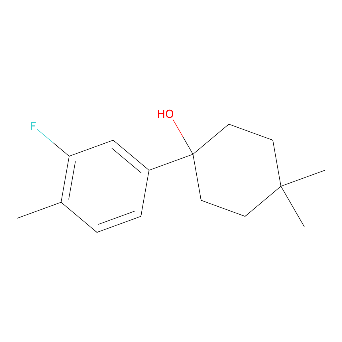 1-(3-Fluoro-4-methylphenyl)-4,4-dimethylcyclohexanol molecular structure, CAS 1990734-08-1