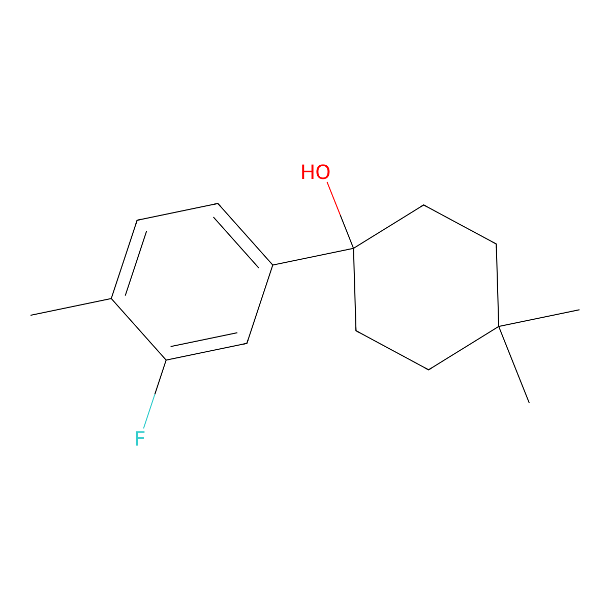 1-(3-Fluoro-4-methylphenyl)-4,4-dimethylcyclohexanol molecular structure, CAS 1990734-08-1