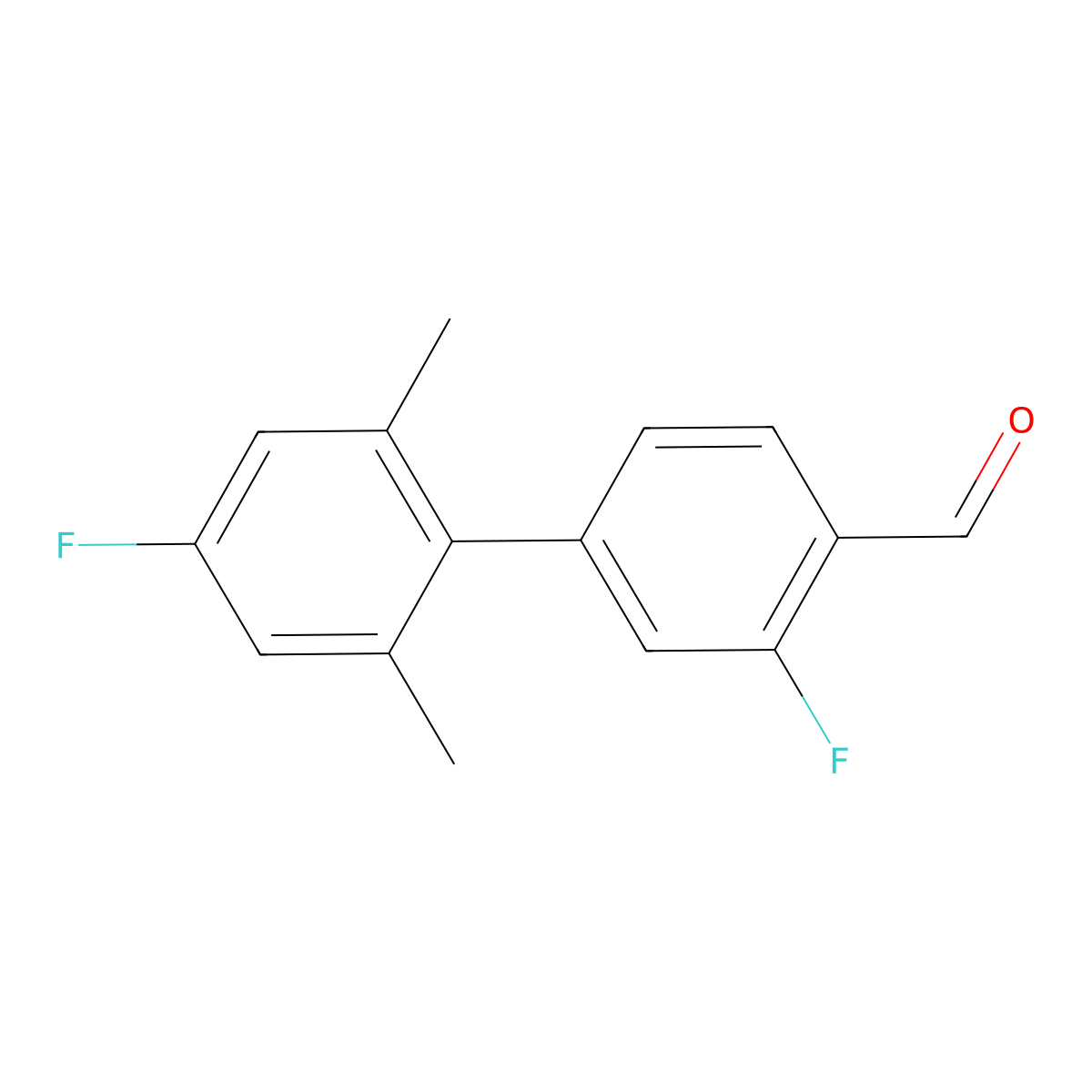 3,4'-Difluoro-2',6'-dimethyl[1,1'-biphenyl]-4-carboxaldehyde molecular structure, CAS 1990829-93-0