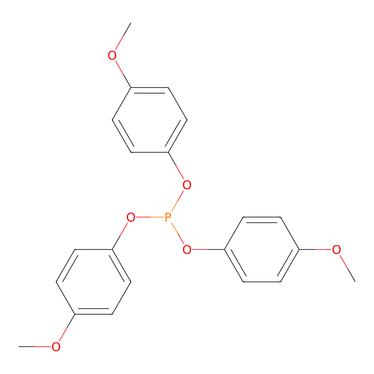 Phenol, 4-methoxy-, phosphite (3:1) molecular structure, CAS 19909-81-0