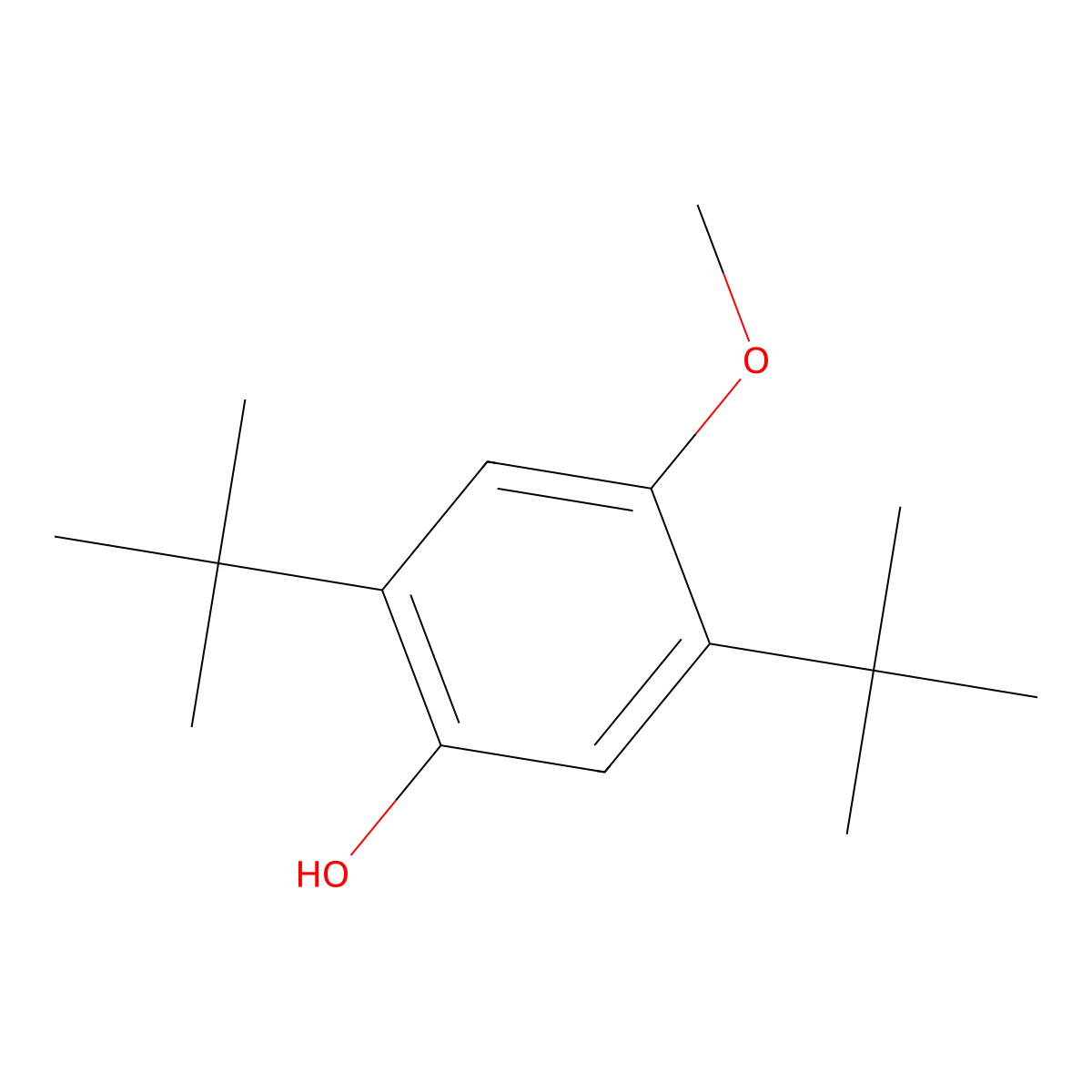 2,5-Di-tert-butyl-4-methoxyphenol molecular structure, CAS 1991-52-2