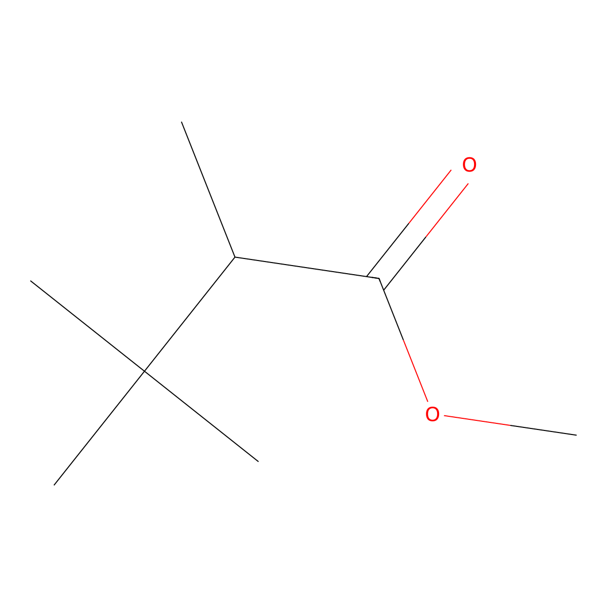 Methyl 2,3,3-trimethylbutanoate molecular structure, CAS 19910-30-6
