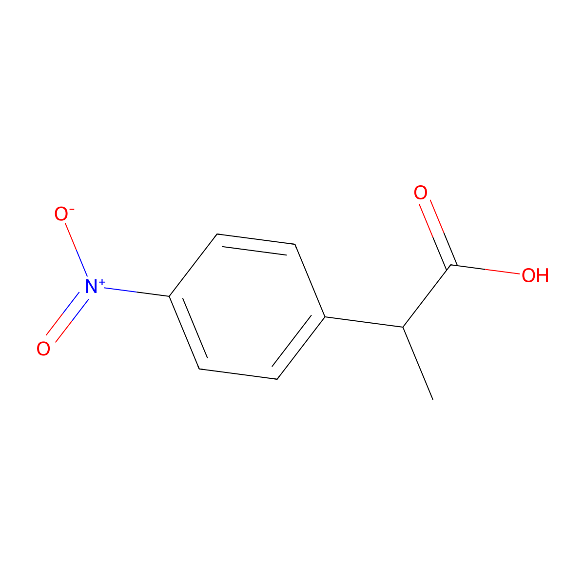 2-(4-Nitrophenyl)propionic acid molecular structure, CAS 19910-33-9