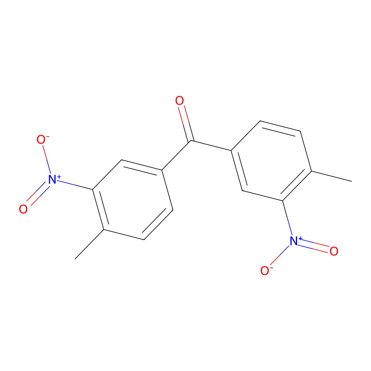 Bis(4-methyl-3-nitrophenyl)methanone molecular structure, CAS 19910-92-0