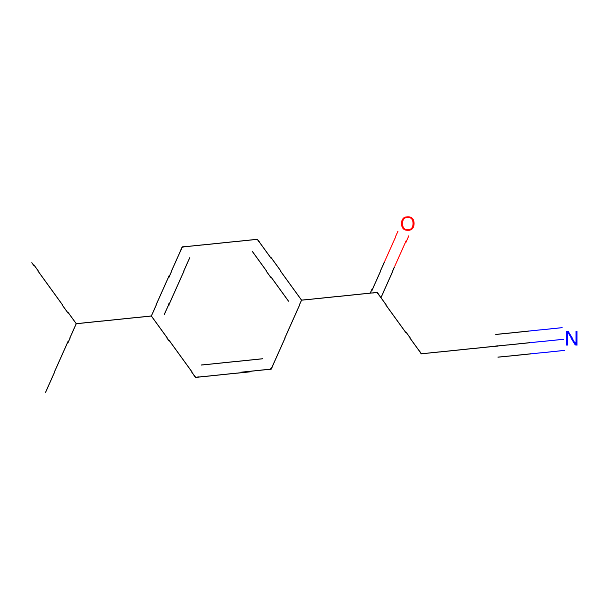 3-Oxo-3-(4-(propan-2-yl)phenyl)propanenitrile molecular structure, CAS 199102-70-0