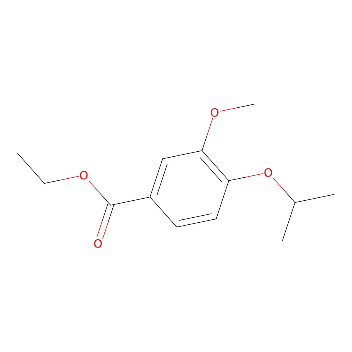 Ethyl 3-methoxy-4-propan-2-yloxybenzoate molecular structure, CAS 199102-91-5