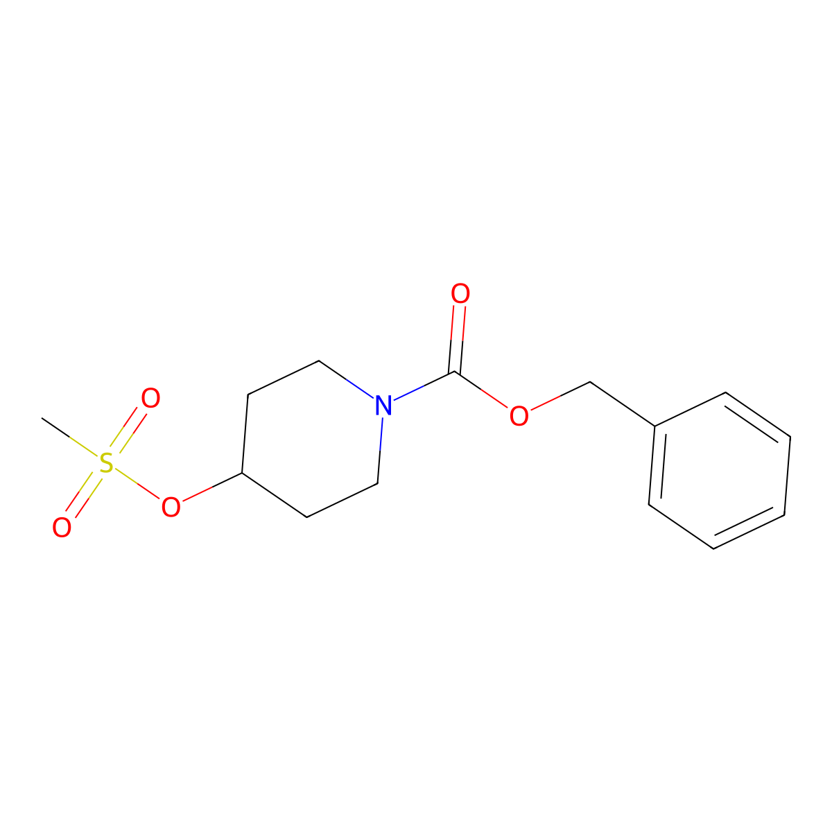 Benzyl 4-((methanesulfonyl)oxy)piperidine-1-carboxylate molecular structure, CAS 199103-19-0