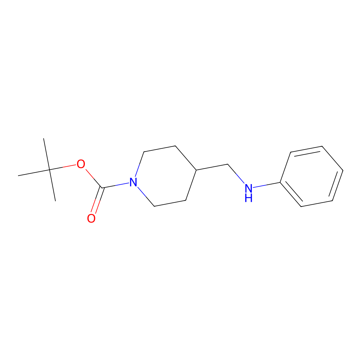 Tert-butyl 4-((phenylamino)methyl)piperidine-1-carboxylate molecular structure, CAS 199105-10-7