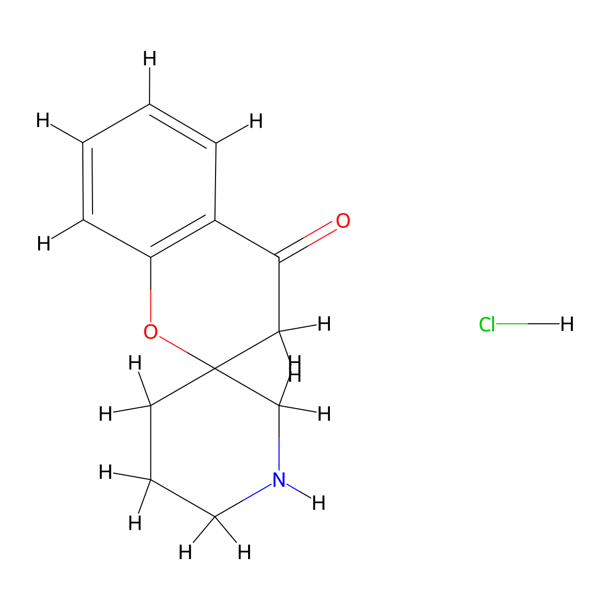 3,4-Dihydrospiro[1-benzopyran-2,3'-piperidine]-4-one hydrochloride molecular structure, CAS 199105-26-5