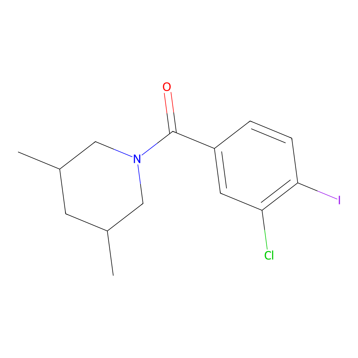 (3-Chloro-4-iodophenyl)(3,5-dimethyl-1-piperidinyl)methanone molecular structure, CAS 1991052-43-7