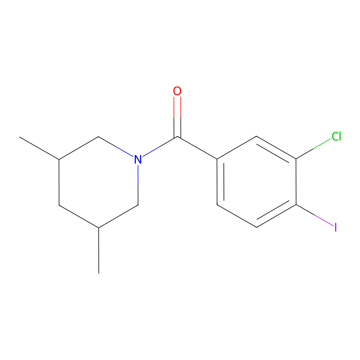 (3-Chloro-4-iodophenyl)(3,5-dimethyl-1-piperidinyl)methanone molecular structure, CAS 1991052-43-7