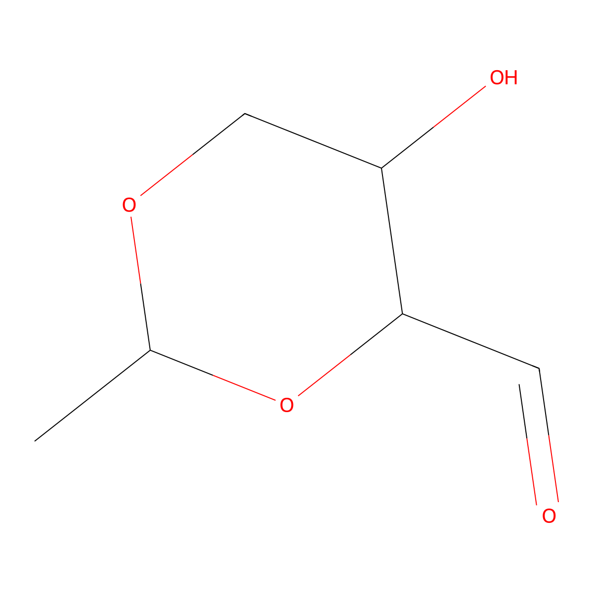 5-Hydroxy-2-methyl-1,3-dioxane-4-carbaldehyde molecular structure, CAS 199106-84-8
