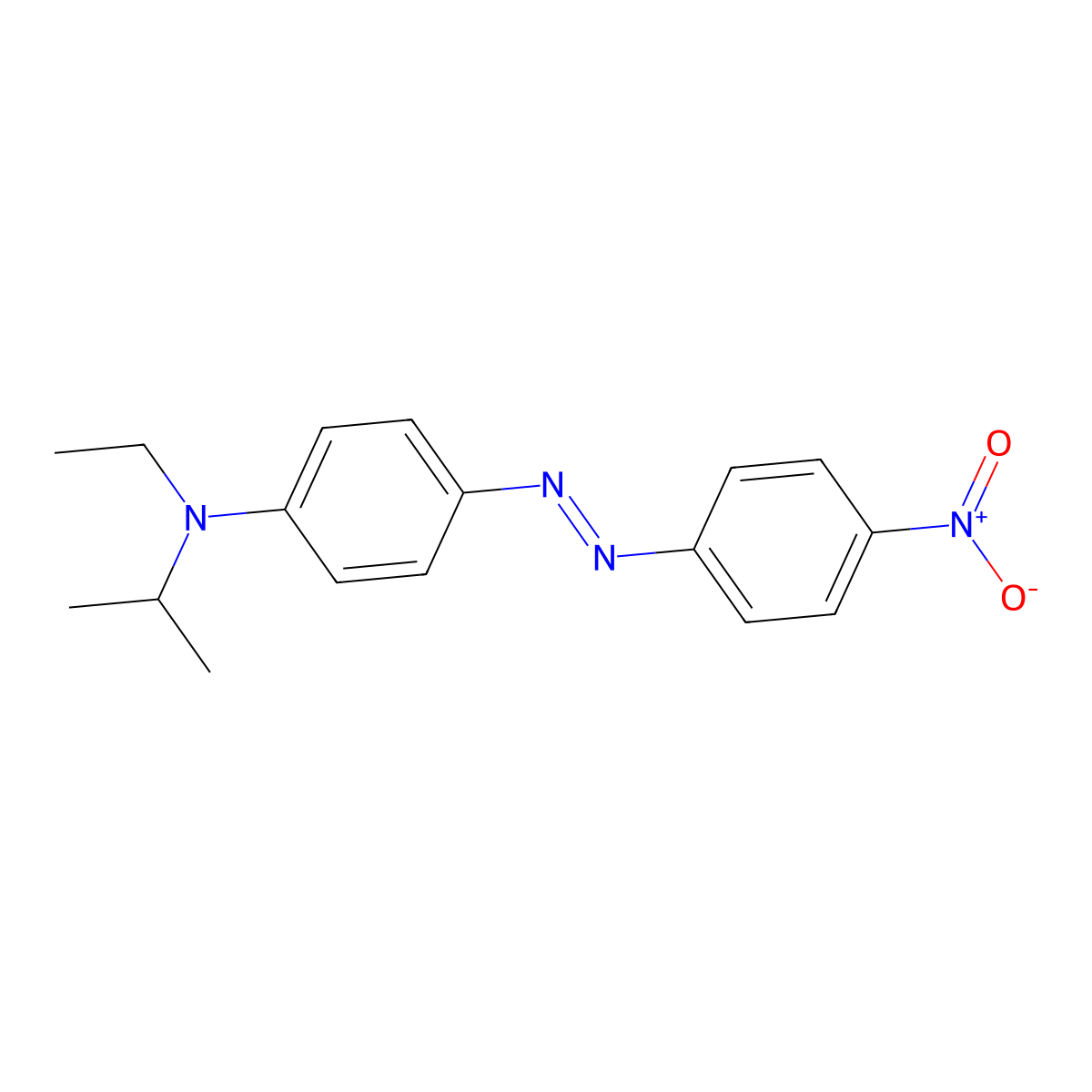 Benzenamine, N-ethyl-N-(1-methylethyl)-4-[2-(4-nitrophenyl)diazenyl]- molecular structure, CAS 199106-94-0