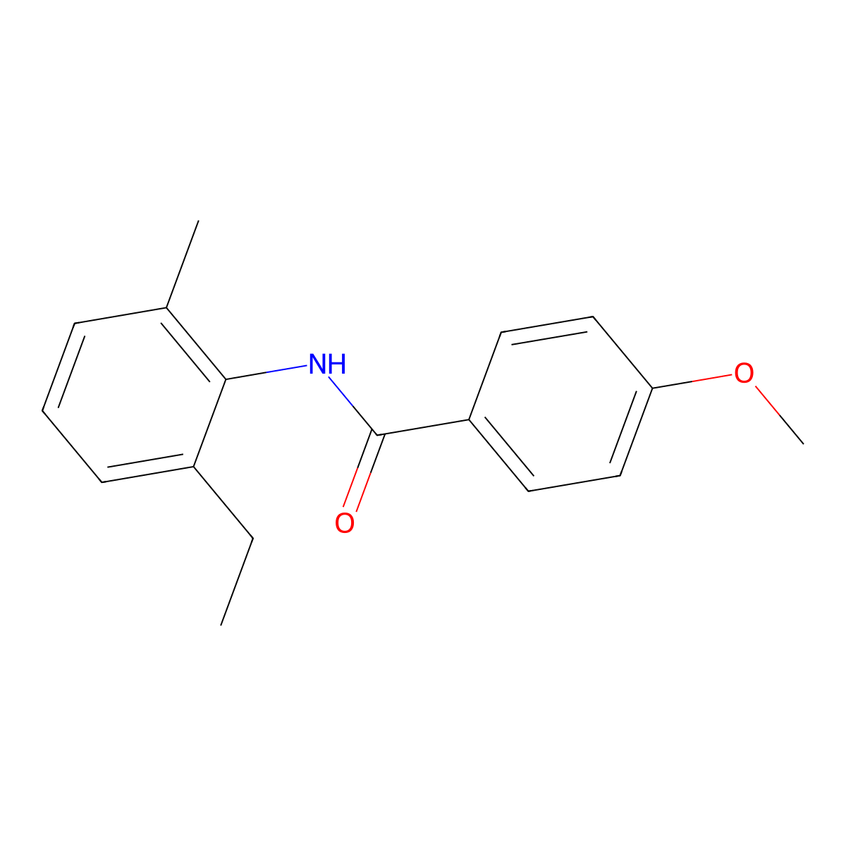 N-(2-ethyl-6-methylphenyl)-4-methoxybenzamide molecular structure, CAS 199106-99-5