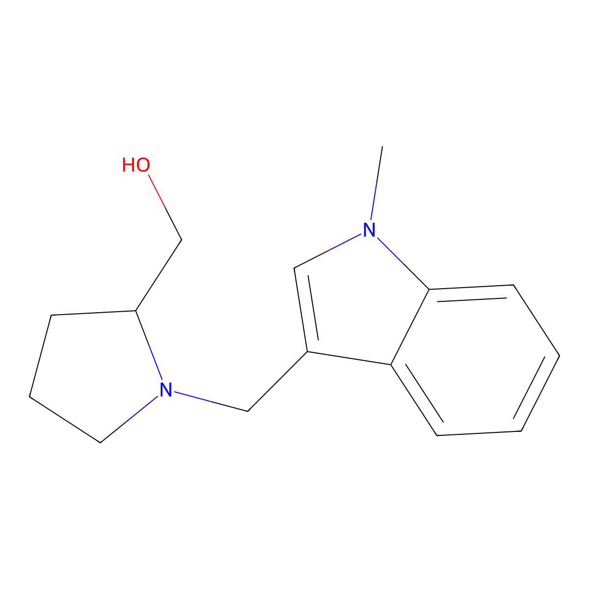 N-(1-Methylindol-3-ylmethyl)-(2S)-pyrrolidine-2-methanol molecular structure, CAS 199108-83-3