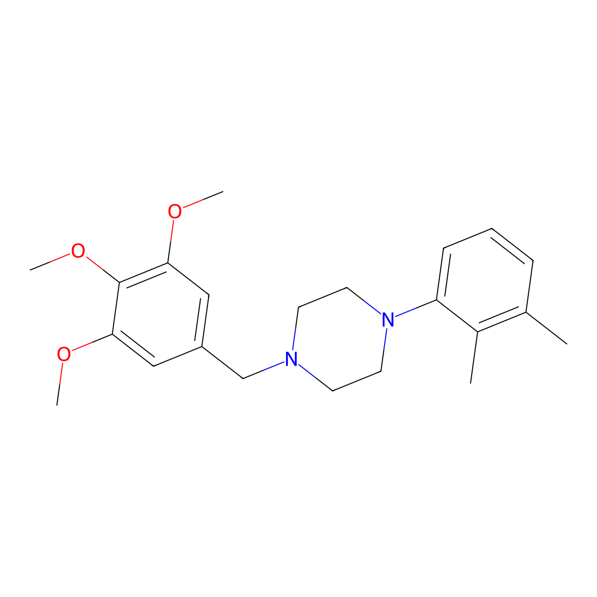 1-(2,3-Dimethylphenyl)-4-[(3,4,5-trimethoxyphenyl)methyl]piperazine molecular structure, CAS 199109-02-9