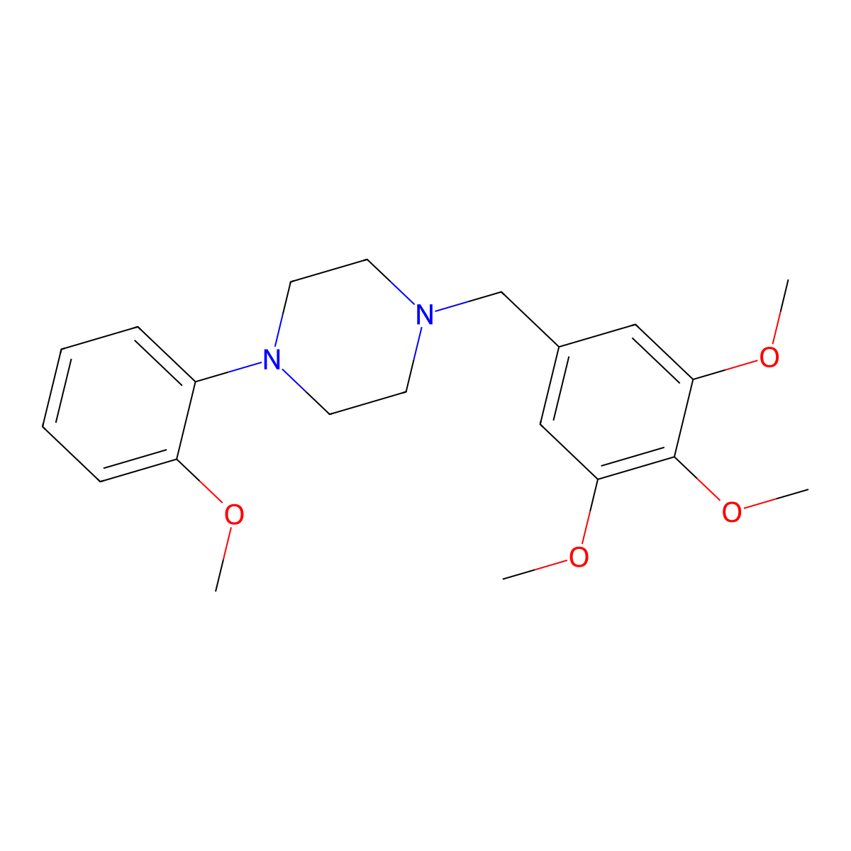 1-(2-Methoxyphenyl)-4-[(3,4,5-trimethoxyphenyl)methyl]piperazine molecular structure, CAS 199109-39-2