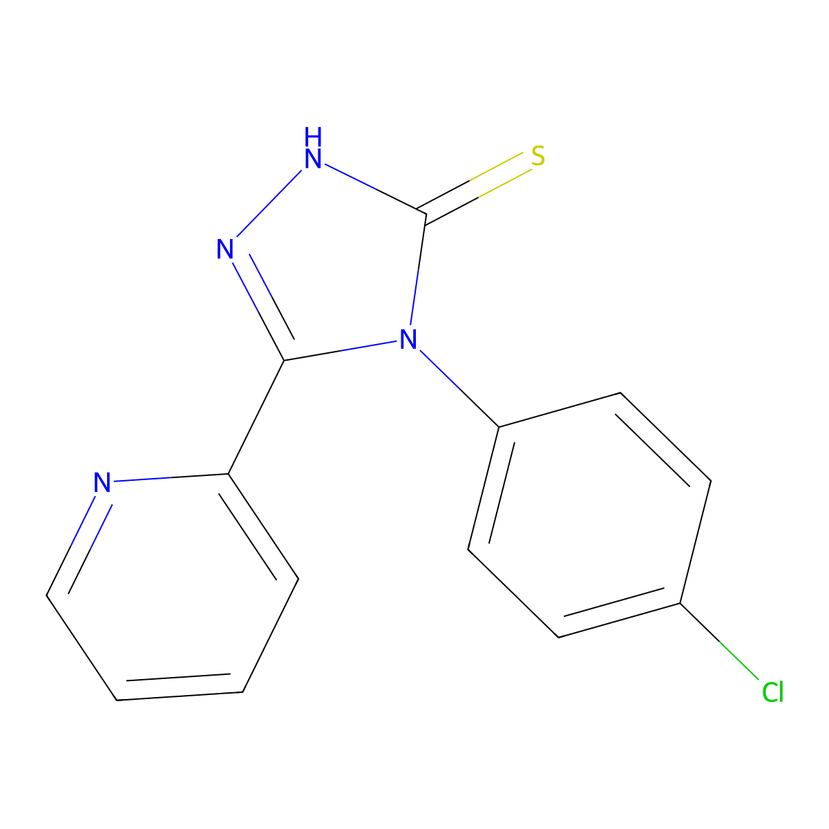 4-(4-chlorophenyl)-5-(pyridin-2-yl)-4H-1,2,4-triazole-3-thiol molecular structure, CAS 199111-95-0
