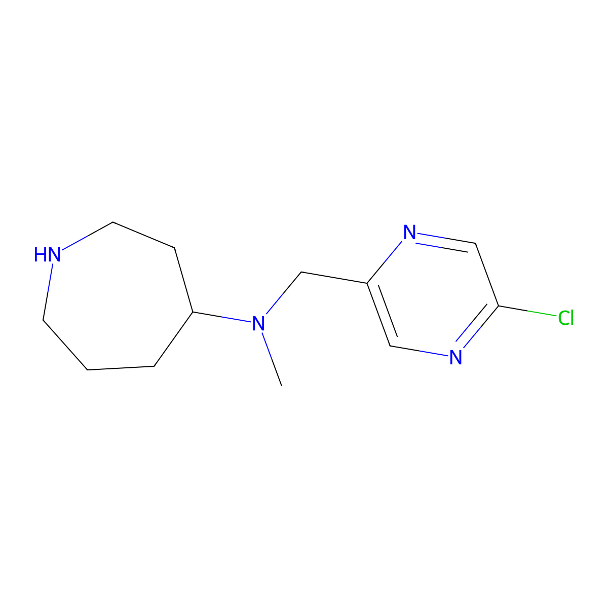 N-[(5-chloropyrazin-2-yl)methyl]-N-methylazepan-4-amine molecular structure, CAS 1991155-05-5
