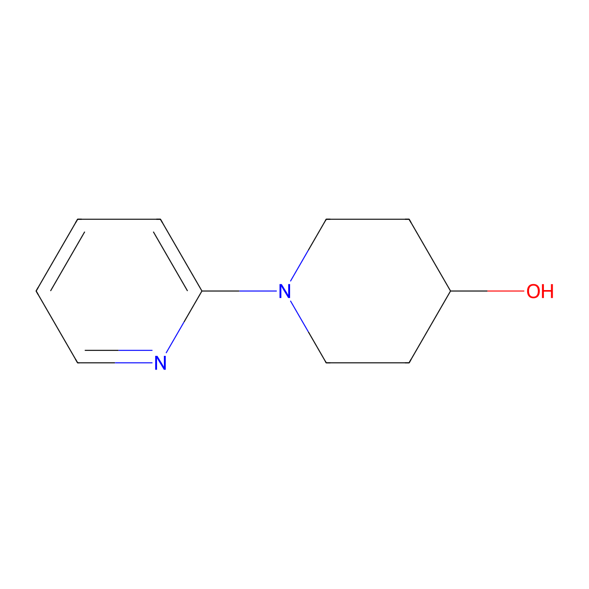 1-(Pyridin-2-yl)piperidin-4-ol molecular structure, CAS 199117-78-7
