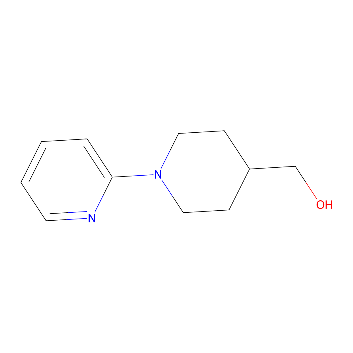 (1-(Pyridin-2-yl)piperidin-4-yl)methanol molecular structure, CAS 199117-79-8