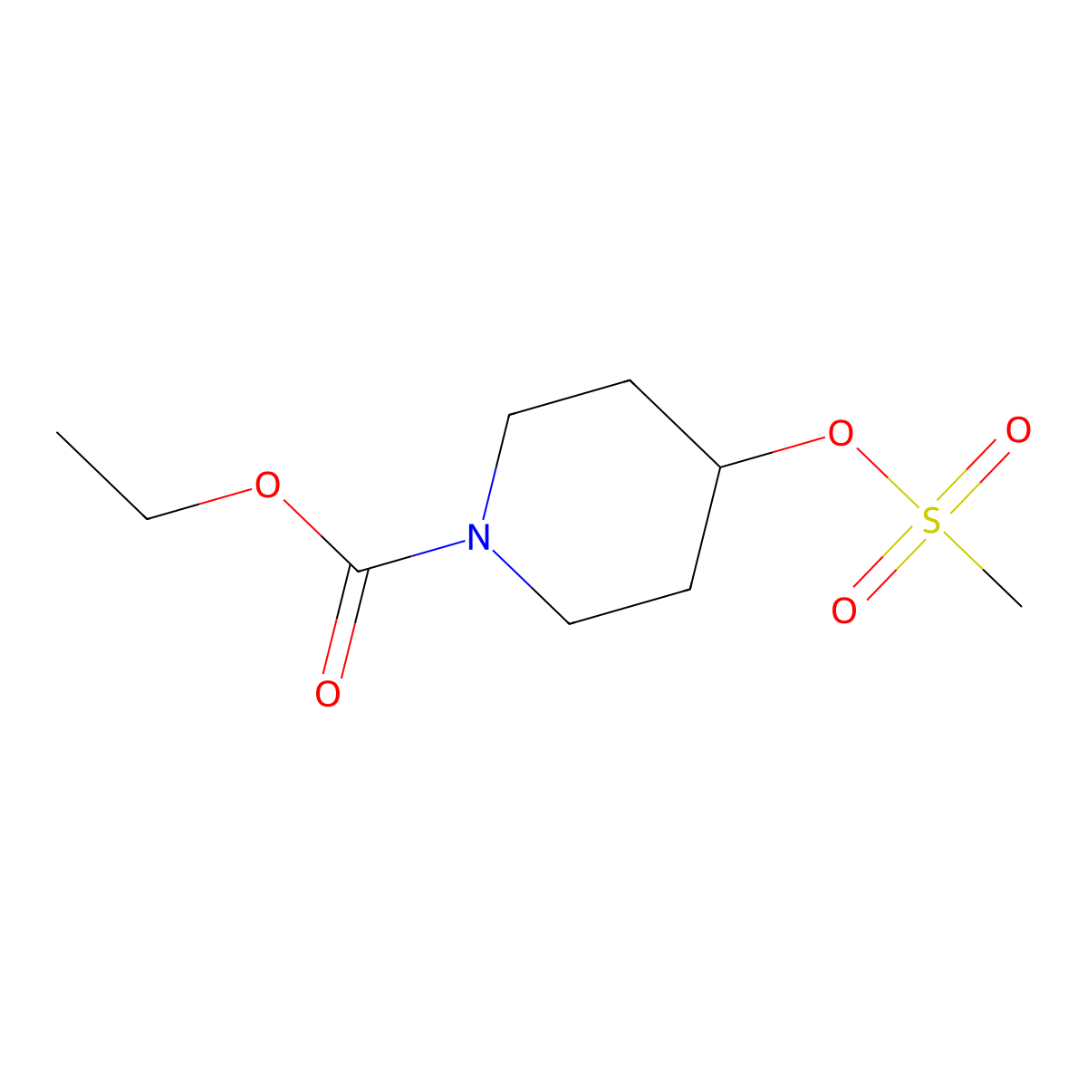 1-(Ethoxycarbonyl)piperidin-4-yl methanesulfonate molecular structure, CAS 199118-03-1