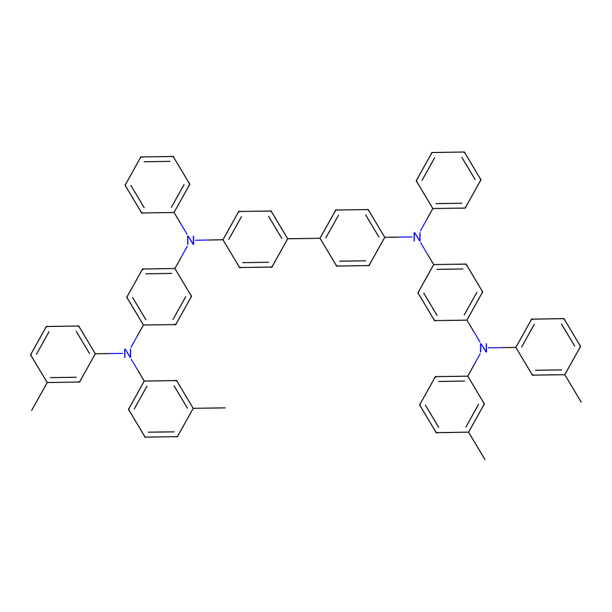 N,N'-Bis(4-(bis(3-methylphenyl)amino)phenyl)-N,N'-diphenyl-4,4'-biphenyldiamine molecular structure, CAS 199121-98-7