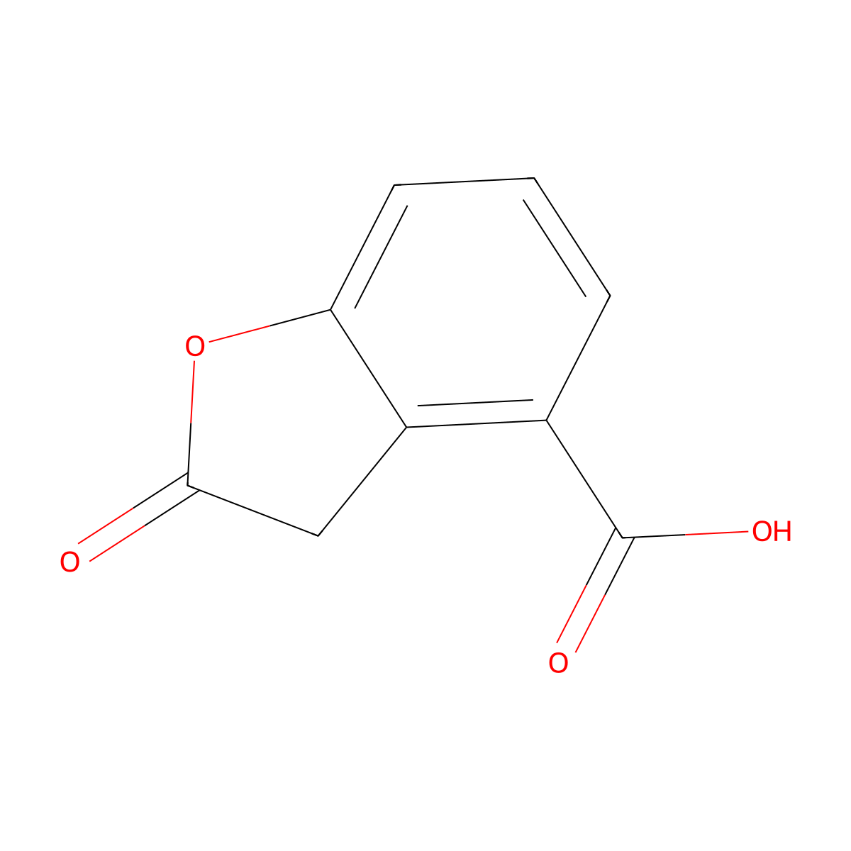 2-Oxo-2,3-dihydrobenzofuran-4-carboxylic acid molecular structure, CAS 199122-01-5