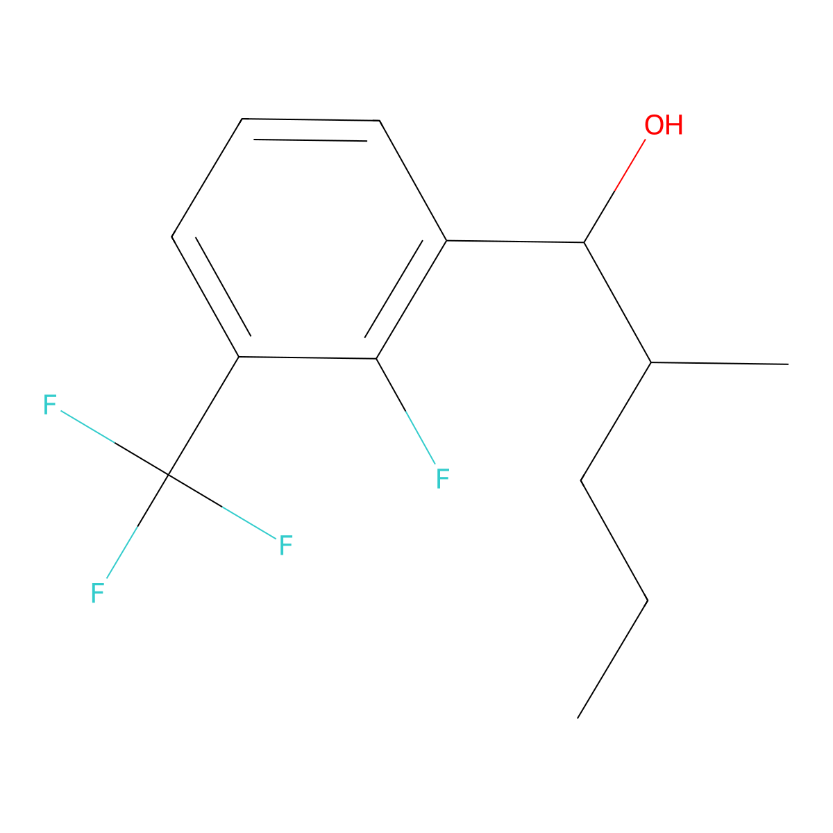2-Fluoro-alpha-(1-methylbutyl)-3-(trifluoromethyl)benZenemethanol molecular structure, CAS 1991237-26-3