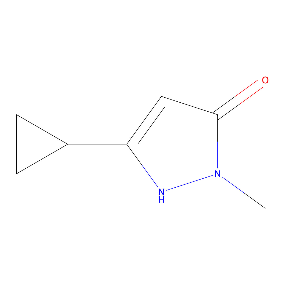 5-cyclopropyl-2-methyl-1H-pyrazol-3-one molecular structure, CAS 199125-21-8