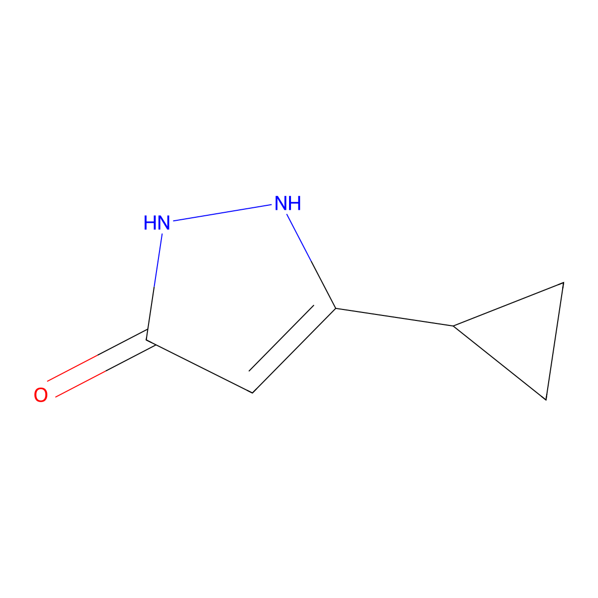 5-Cyclopropyl-1,2-dihydro-3H-pyrazol-3-one molecular structure, CAS 199125-36-5