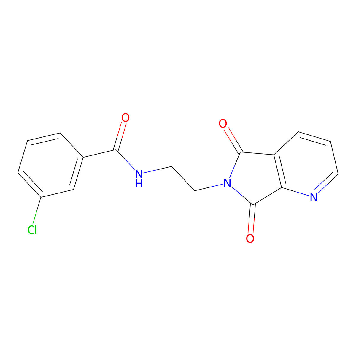 3-chloro-N-(2-(5,7-dioxo-5H-pyrrolo[3,4-b]pyridin-6(7H)-yl)ethyl)benzamide molecular structure, CAS 1991254-46-6