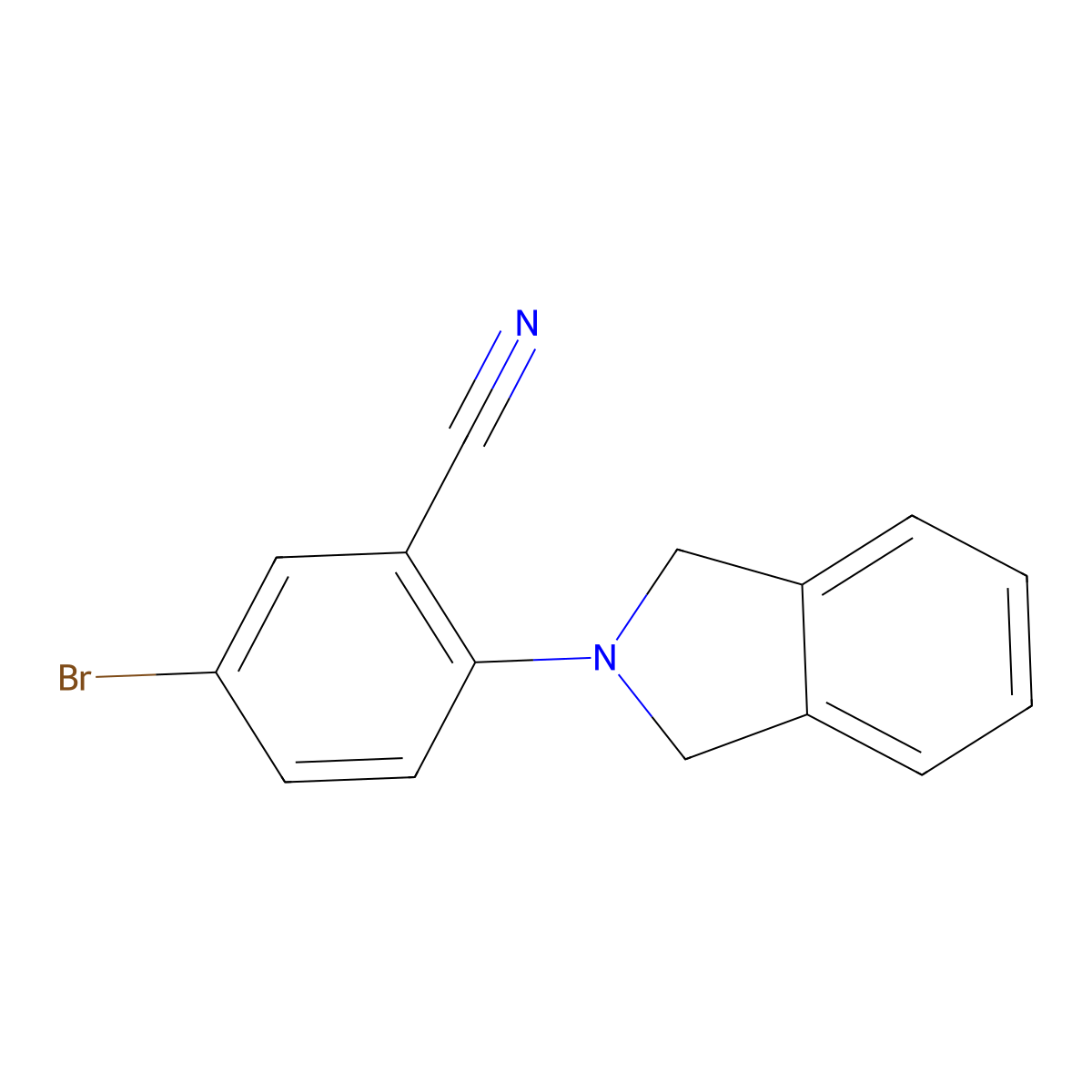 5-Bromo-2-(1,3-dihydroisoindol-2-yl)benzonitrile molecular structure, CAS 1991344-19-4