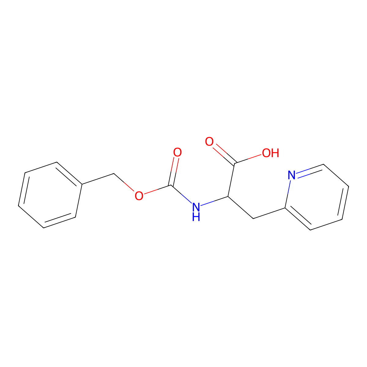 2-{[(Benzyloxy)carbonyl]amino}-3-(pyridin-2-yl)propanoic acid molecular structure, CAS 19914-09-1