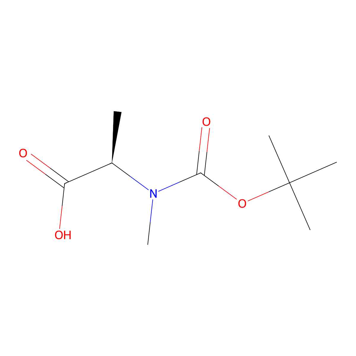 N-(tert-Butoxycarbonyl)-N-methyl-D-alanine molecular structure, CAS 19914-38-6