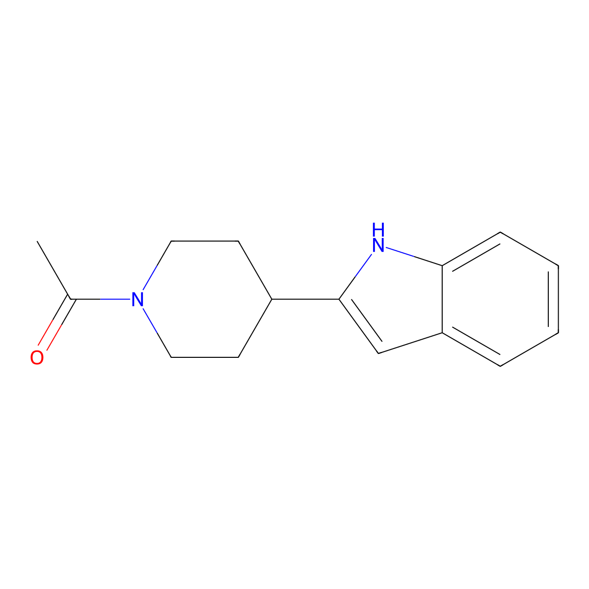 1-[4-(1H-indol-2-yl)piperidin-1-yl]ethan-1-one molecular structure, CAS 1991420-37-1