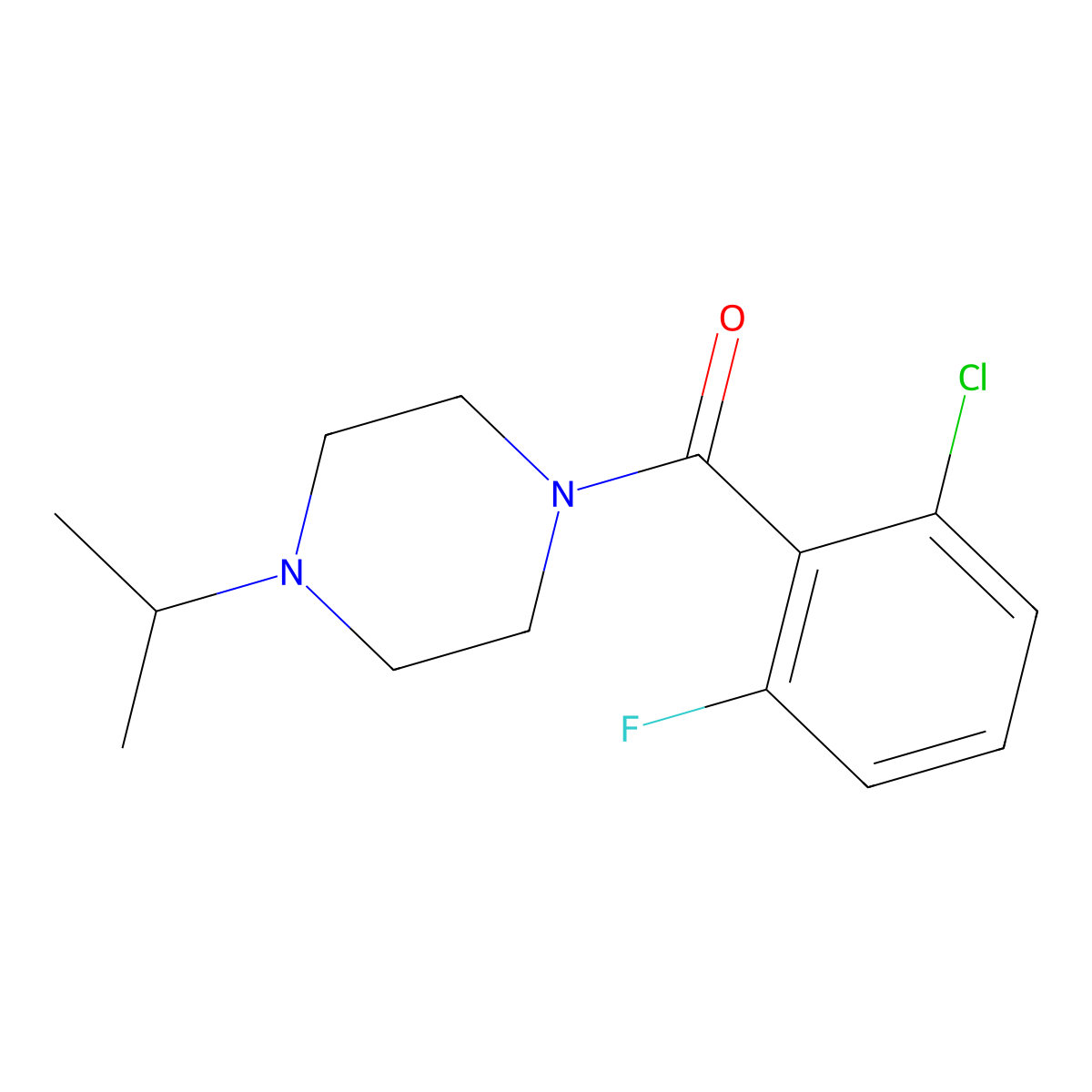 (2-Chloro-6-fluorophenyl)[4-(1-methylethyl)-1-piperazinyl]methanone molecular structure, CAS 1991502-14-7