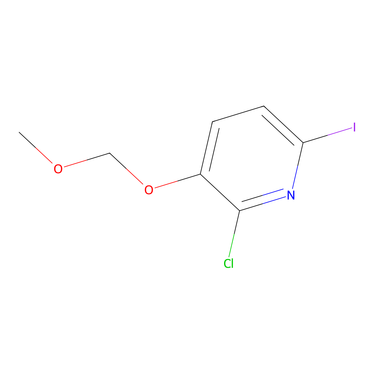 2-Chloro-6-iodo-3-(methoxymethoxy)pyridine molecular structure, CAS 199168-10-0