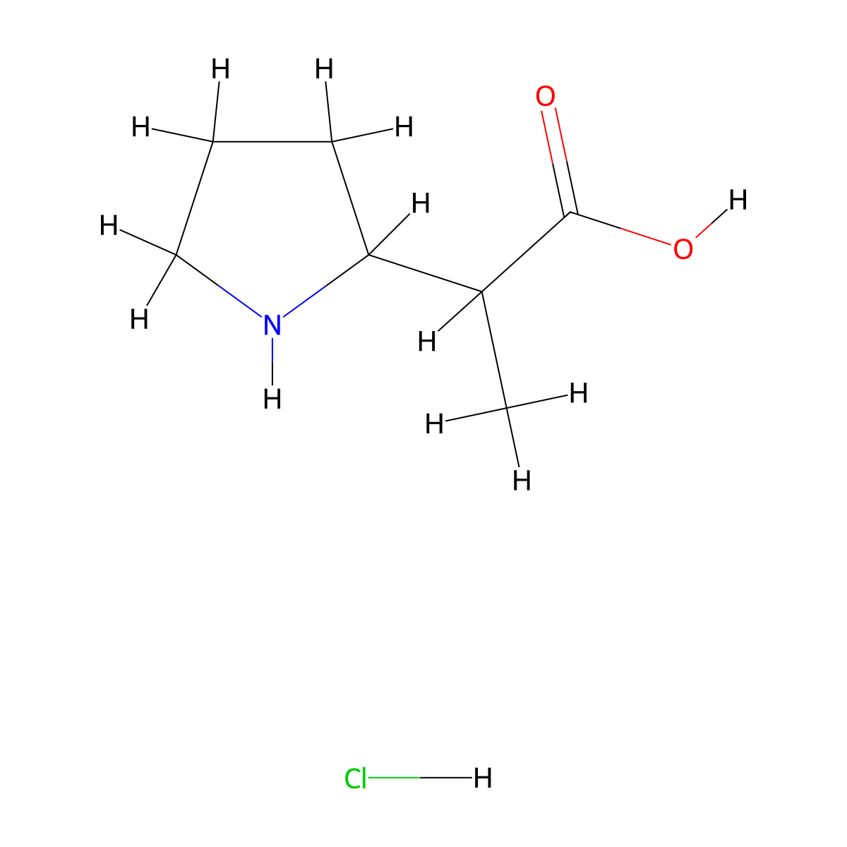 2-(Pyrrolidin-2-yl)propanoic acid hydrochloride molecular structure, CAS 199169-87-4