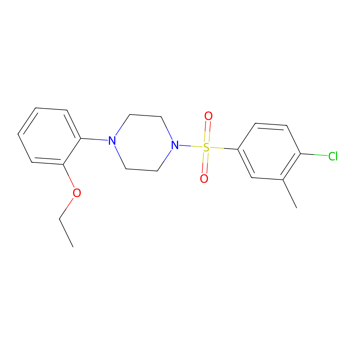 1-(4-Chloro-3-methylbenzenesulfonyl)-4-(2-ethoxyphenyl)piperazine molecular structure, CAS 1991717-46-4