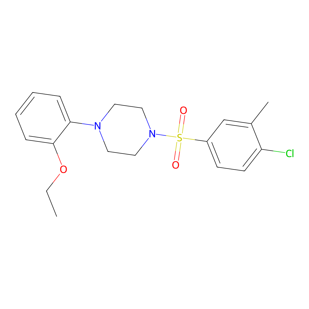 1-(4-Chloro-3-methylbenzenesulfonyl)-4-(2-ethoxyphenyl)piperazine molecular structure, CAS 1991717-46-4